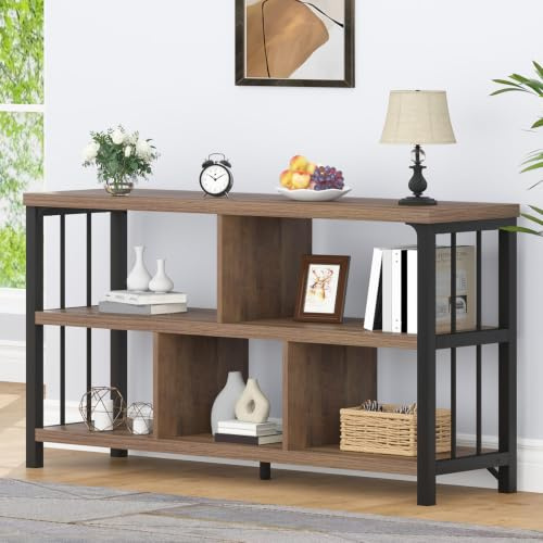 IBF 5 Cube Storage Organizer Bookshelf Low Bookcase 120cm Rustic Oak