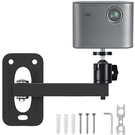 inkihuit Beamerhalterungen Projektor Deckenhalterung, Beamer Halterung Wand, Mit einem 1/4-Zollgewinde, 360 Grad Einstellbar, Wanddeckenhalterung für Projektor, überwachungsgeräte