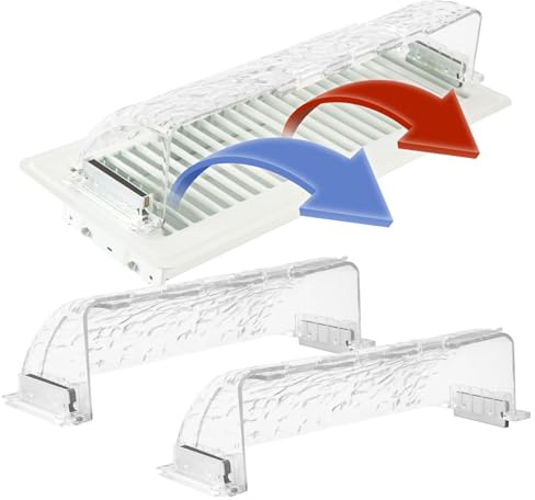 Strong Magnetic Air Vent Deflector for Vents,Change Airflow Direction ，Suitable for Floor, wall, and Ceiling Vents 8.3 to 15 inches ，Includes Strong Neodymium Magnets，Ice Crystal Version，2-Pack