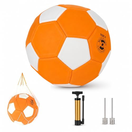 Mailfull fotbollskurvboll (storlek 5) för inomhus- och utomhusträning | Inkluderar pump och uppblåsningsnål – flexibel, elastisk boll för vändskott (EVA/gummi)