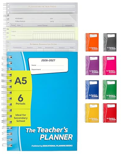 Educational Planning Books Teacher Planner 2026-2027 A5, 6 Period (TP9-T)