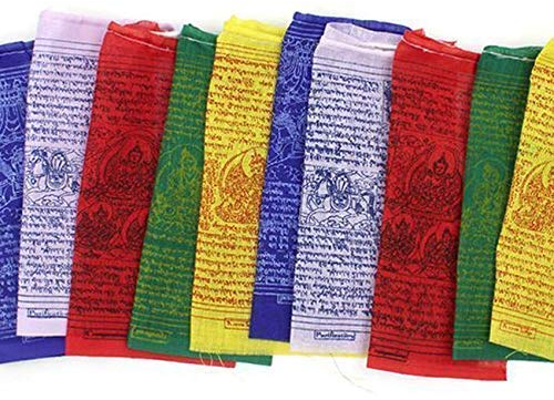 The Highest Buddha Bandiere tibetane di preghiera | multicolore, 19 mm x 17 cm, spirituale, religioso/spirituale, 10 bandiere, 180 cm