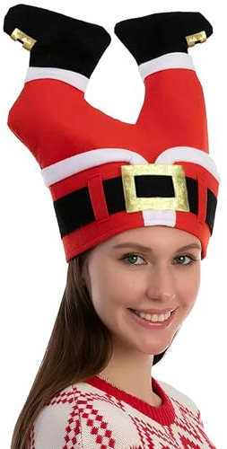 JOYIN Christmas Santa Hats for Funny, Novelty Adult Christmas Hats, Crazy for Xmas Party, Dress Up Celebrations, Winter Party Favor