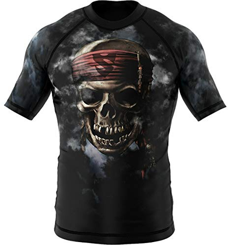 SMMASH Pirates of MMA Rashguard Niño Manga Corta, Camisetas para MMA, Artes Marciales, Deportivo Niño Camiseta, Krav Maga, K1, Karate, Material Transpirable y Antibacteriano