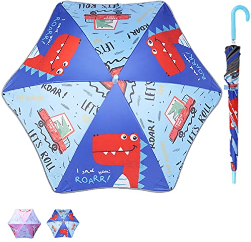Regenschirm Kinder klein,Kleinkind Regenschirm Junge,Stockschirm Kindheit,Schultaschenschirm,Reflektierend mit Reflektoren,Robuster und stabiler Schirm mit abgerundeten Ecken verhindert Beschädigungen