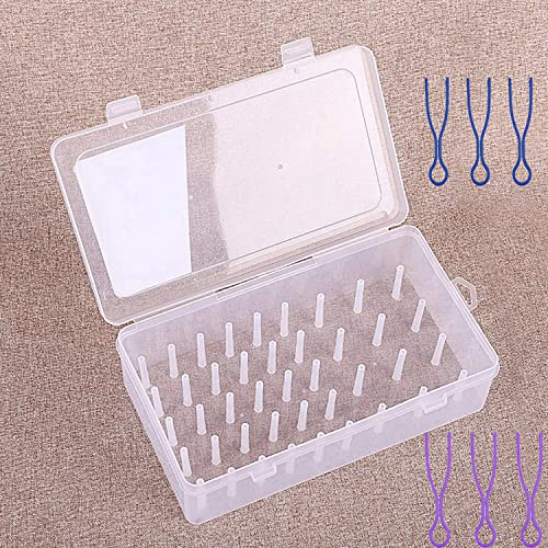 GIRAFEDA Scatola di filo da cucito 42 bobine Scatola di ordinamento del filo da cucito Scatola di archiviazione del filo da cucito in plastica Scatola di filo Garnrollen Nähfadenbox Nähgarnhalter con