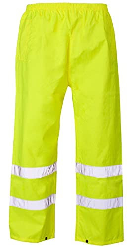 FASHION 7STAR Surpantalon haute visibilité pour homme avec bande réfléchissante, jaune, XXXXXL