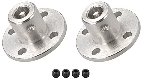 DMiotech 2pz 5mm Interno Diametro H12xD10 Flangia Accoppiamento Connettore Rigido Guida Albero Supporto Accoppiatore Albero Accoppiamento con Viti per Fai-da-Te RC Modello Motori Argento