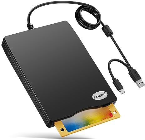 Lecteur de Disquette Externe USB 2.0 Type C Lecteur de Disquette Portable 3.5 Pouces 1.44Mo pour PC Portable et Ordinateur Windows 11/10/8/7/XP Non Compatible avec Mac