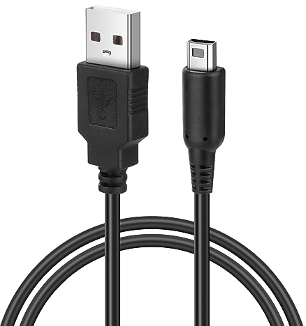 AXFEE Chargeur 3DS, Câble de Chargeur pour Nintendo New 3DS XL/3DS XL/New 2DS XL/2DS/Dsi XL, 1,2m/ 3,9ft Câble Chargeur USB d'alimentation USB (1PC)