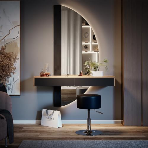 Vicco Tavolo da toilette Melisa, Nero, 120 cm