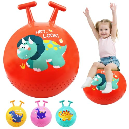 OUOQI Balón Saltarín,Pelotas de Tolva de Rebote,Space Hopper,Pelota saltarina Hinchable,Bola de Rebote,Pelota Inflable de Saltos,Bola Saltadora,para Niños de 2 Años en Adelante