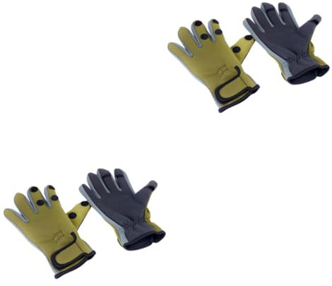 GALPADA 2stücke Professionelle wasserdichte Finger-fanghandschuhe Für Herren Verdickte Warme Outdoor-Handschuhe Rutschfestes Design Für Angeln Und Radfahren XL Grün