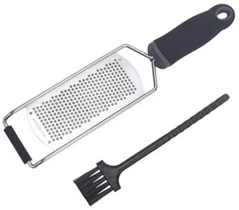 TPZORJX 1 pieza Rallador de queso - rallador de cocina acero inoxidable, rallador ajo, rallador nuez moscada, con cubierta protectora y cepillo limpieza, para queso duro, cítricos