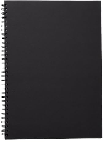 Hawksbill A3 Black Sketchbook Hardcover Spiral Black Sketch Book 40 Sheets / 80 Pages 150GSM Cartridge Paper for Uni College School & Office Use