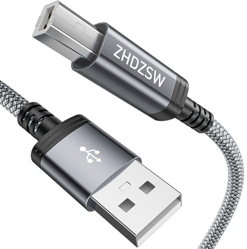 Kiuet Câble d'imprimante USB 2.0 type A vers type B 3 m compatible avec Canon, HP DeskJet/Envy, Lexmark, Dell, 3D, DAC, Xerox, etc
