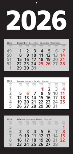 Herlitz 3-Mesi Calendario da Parete 2026, con Indicatore della Data (1 Pezzo, 3 Mesi)