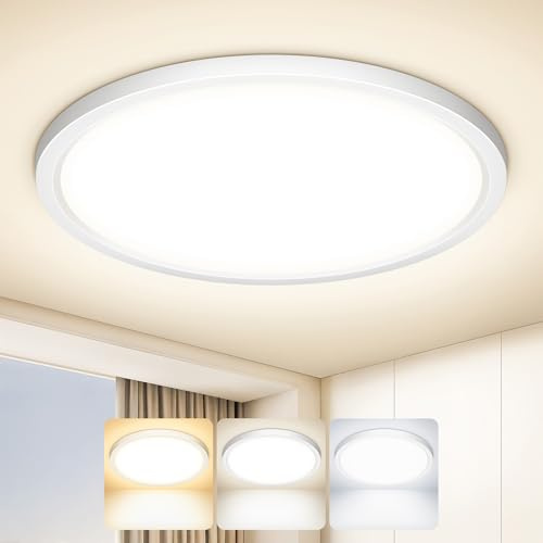 Tyreses Plafon LED Techo, 3 Temperaturas de Color, Ø22cm