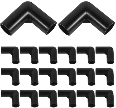 PENIKOKO 30pcs Black 16mm Plastic Tent Pole Connectors Right Angle Elbow Adapters Camping Tent Parts Outdoor Supplies Rod Connectors for Canopy Frame