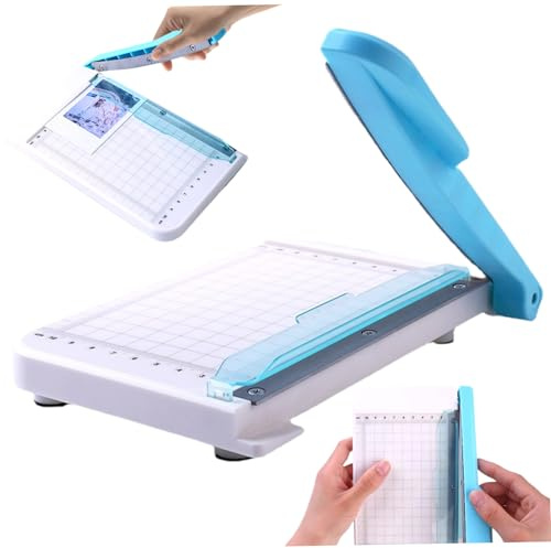 Carta per lavori manuali, taglierina a ghigliottina, taglierino piccolo con lunghezza di taglio da 6 pollici, taglierina antiscivolo, striscia curva per lavori manuali, coupon e foto