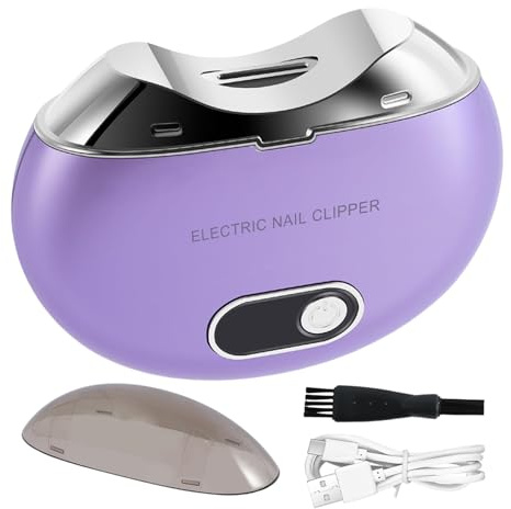 Elektrisk nagelfil för tjocka tånaglar, elektriska nagelklippare för tånaglar, automatisk spiktrimmer för vuxna barn, fingerklippare med och LCD-skärm, uppladdningsbar 3-växlad tyst skärare