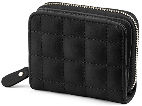 uxcell Damen Elegant Klein Rechteck Zipper Geldbörse Beutel Schwarz Small