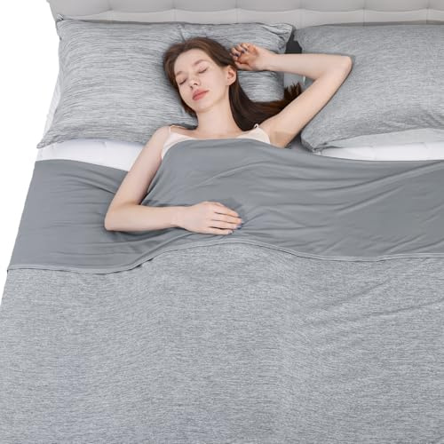 Elegear Cooling Blanket for Summer, Q-Max 0.5 Japanese Arc-Chill 3.0 Cool Fiber Throw for Hot Sleepers, Night Sweats, Adult Kids Sofa Car Travel, Lightweight, Single Bed, 130x170cm, Gray
