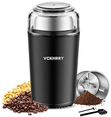 VCKHRRY Macinacaffè Elettrico 400W Macina Spezie Fodera Lavabile Staccabile In Acciaio Inossidabile 100G Capacità 4 Lame Facile Da Pulire Fagioli Spezie Grani