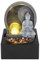 LED Tischbrunnen Wohnzimmer Zierbrunnen Dekoleuchte Asia Zimmerbrunnen Wasserspiel, mit 1,5m Kabel und Pumpe Buddha Design, anthrazit grau, 4x 0,13W LED 3000K 3W Pumpe, L x B x H 18 x 18 x 24 cm