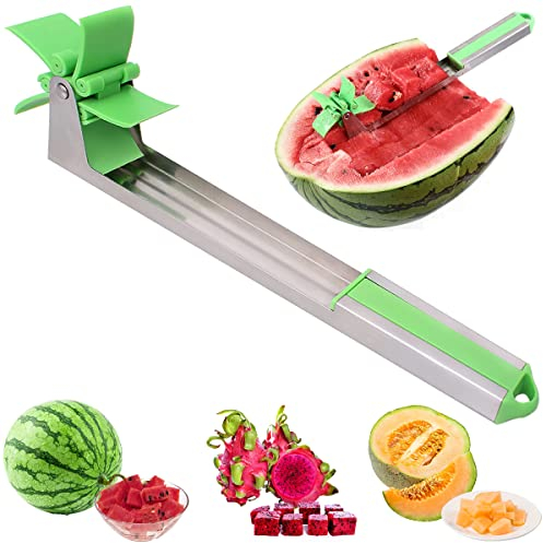 RosyFate Cortador de Sandía, Heramienta Cortadora de Fruta para la Cocina, Cortador de Molino de Viento, Melón Cortador de Sandía Inoxidable, Herramientas de Cocina Creativas