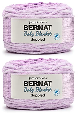 Bernat Baby Blanket Dappled Crocus Faerie Yarn - 2 Pack of 300g/10.5oz - Polyester - 6 Super Bulky - 220 Yards - Knitting/Crochet