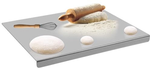Sibosen Planche à découper robuste en acier inoxydable 304 pour viande, fromage, légumes, fruits, pâtisserie, 40 x 30 cm (L x l)