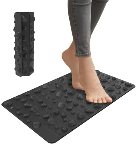 iLivin Anti Fatigue Foot Massage Mat, Foot Massager for Plantar Fasciitis Relief, Reflexology Acupressure for Pain and Circulation, Standing Desk Mat for Office Kitchen, Women Men Gifts, 50x30cm