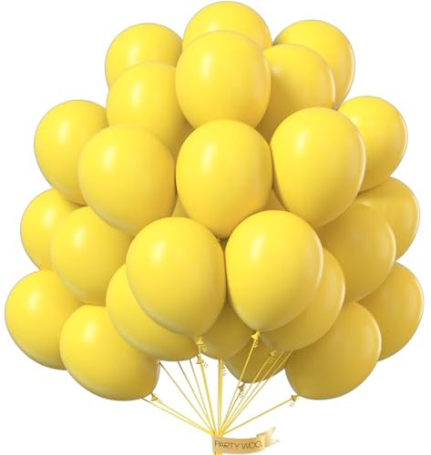 PartyWoo Luftballons Gelb, 50 Stück 12 Zoll Ballons Gelb, Gelbe Luftballons für Ballongirlande oder Ballonbogen als Partydeko, Geburtstagsdekoration, Hochzeitsdekoration, Babypartydekoration, Gelb-Y55