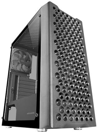 Mars Gaming MC-iPRO, Caja Profesional ATX, Rejilla Frontal de Malla 3D, Ventana Lateral Cristal Templado, Ventilador FDB Ultrasilencioso 12cm, Caja PC con Soporte Refrigeración Líquida, Negro