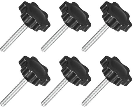 QUARKZMAN 6pz M4 x 30mm Pomelli a Stella, Manopola Serraggio a Forma Esagonale Plastica Vite Manopola Ricambio Serraggio Manuale per Sostituzione Manopola Base Ombrellone