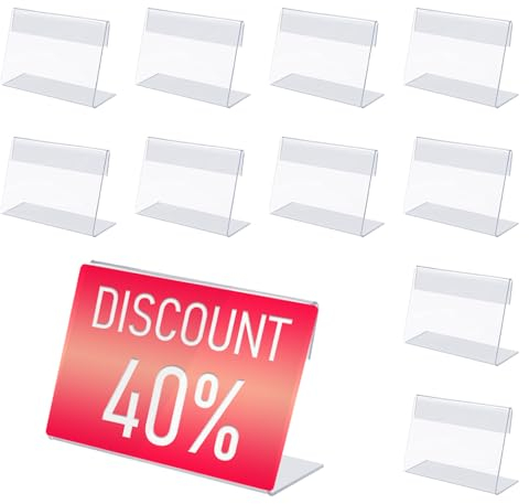 burkfeeg 10 Stück Tischaufsteller A6, Acryl Aufsteller, Tischaufsteller Hochzeit, L-Aufsteller/Werbeaufsteller Im Querformat Für Cafés, Restaurants, Ausstellungen, Büros