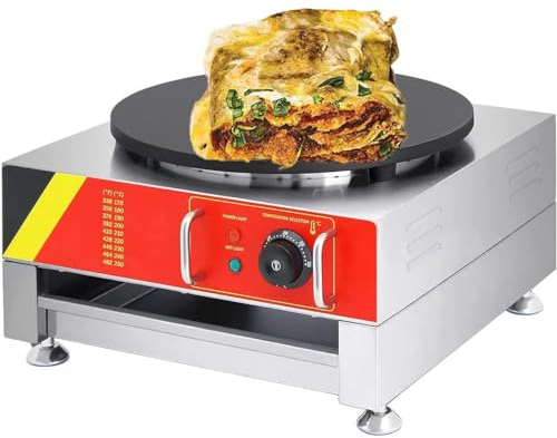 GYQSSD Macchina per Pancake Elettrica Commerciale, Macchina per Crepe a Testa Singola, Macchina per Crepe con Piastra Riscaldante 50-300 ℃, per Pancake, Blintz, Chapati