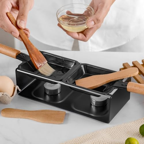 Stainless Steel Grill Cheese Cheese Set, Convenient Mini Raclette Set, Wooden Handled Cheese Oven For Melted Cheese