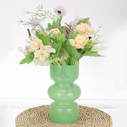 PATIKIL 7 Glas Hydroponische Blumen Vase Durchsichtige Blasen Glas Vasen Dreischichtige Blumen Vasen für Heim Dekoration Hochzeit MittelStücke Grün