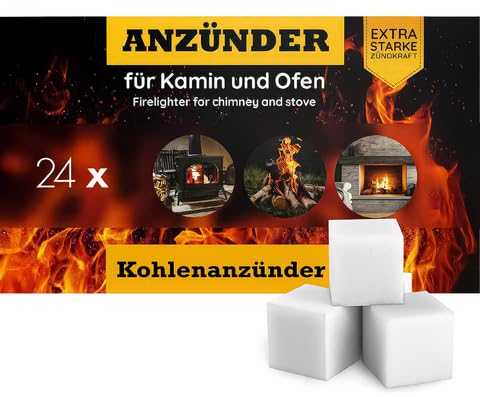Blumixx Cubo de encendido – Encendedor de barbacoa, encendedor de chimenea y encendedor de carbón, accesorio perfecto para barbacoa y chimenea, cubos de encendedor, 24 paquetes = 1152 dados