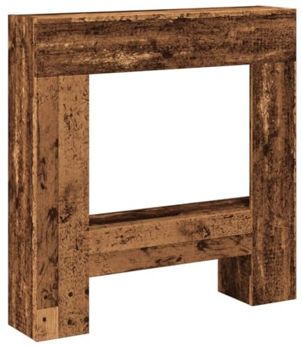 VidaXL Cadre de cheminée Vieux Bois 81x18x82 cm Bois d'ingénierie, cheminée, Console de cheminée, Ensemble de Tour de cheminée, Tour de cheminée