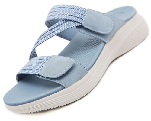 Ulicox Sandali Sportivi Donna Estivi Supporto Ortopedico Antiscivolo Camminata Pantofola Confortevole Aperta Scarpe Blu 42