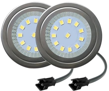 eufeifeiegds Lot de 2 ampoules ventilation cuisine 12 V 1,5 W, trou 60 mm, avec connecteur EL SM, for hotte cuisinière, éclairage porte et d'armoire(With SM Connector)