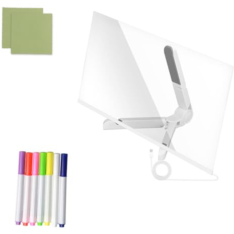 Tableau Acrylique Lumineuse LED,30 x 20cm Tableau Lumineux,Acrylique Lumineuse Message LED avec 7 Couleurs Stylo,avec Support Réglable(30 * 20cm)