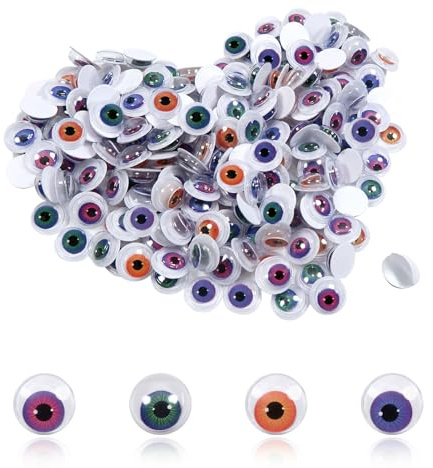 TOAOB 500pcs 10mm Large Googly Eyes Self Adhesive for Crafting 4 Styles