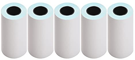 Dioche 5 Rullar 57x30 Mm Självhäftande Termopapper - BPA-fritt, Vattentätt, Oljesäkert Klistermärkepapper för Mobila Termiska Skrivare - Perfekt för Utskrift Av Foton, Anteckningar och Anteckningar