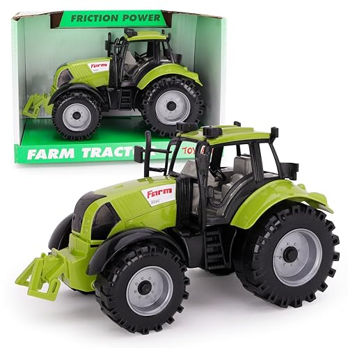 Toyland Tracteur agricole à Friction avec Capot ouvrant, Disponible en Rose, Rouge et Vert