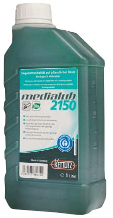 Huile de chaîne bio pour chaîne de tronçonneuse 1 l – Medialub 2150 « Ange bleu » conforme aux dernières dernières normes RAL-UZ 178 – VG150