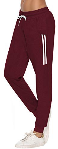 Sykooria Pantaloni Sportivi Donna Pantalone Tuta Donna Cotone Pantaloni Jogger Leggeri con Coulisse Rosso XL